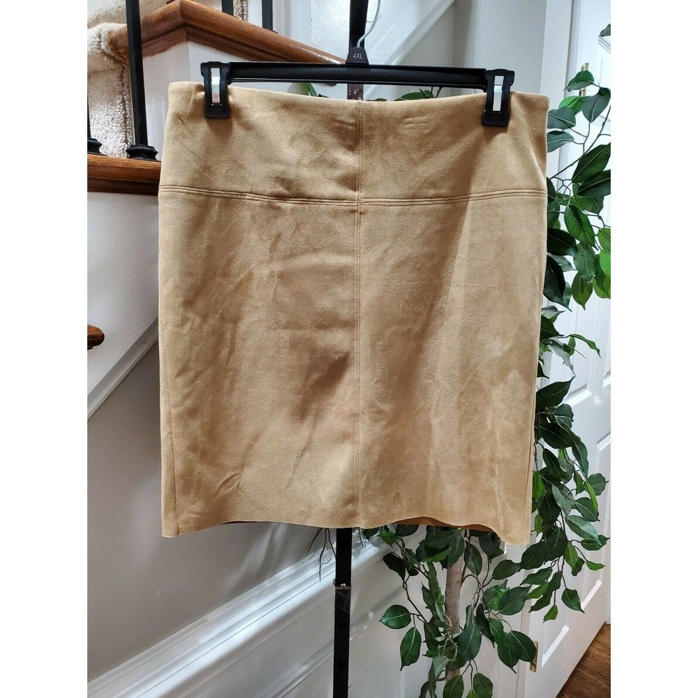 Kensie Women's Solid Brown Polyester Casual Pencil & Straight Mini Skirt Size XL